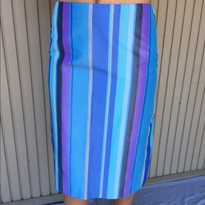 NWOT French Connection Blue Lined Striped Skirt